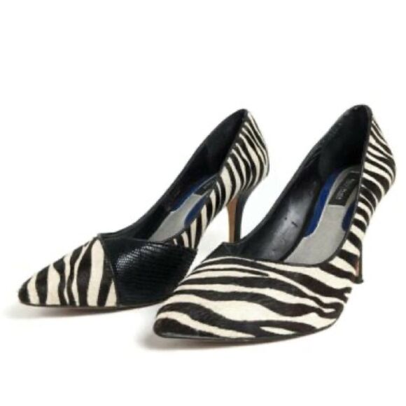 White House Black Market Monarch Zebra Heels - Picture 1 of 10
